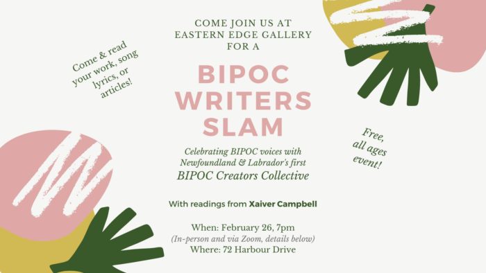 BIPOC Writers Slam. February 26th, 7pm.