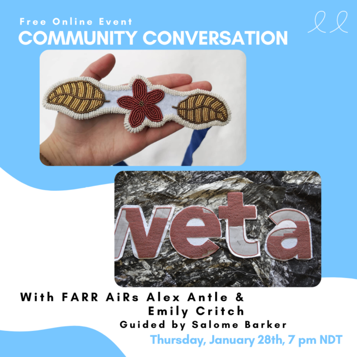 FARR Community Conversation. January 28th, 7 pm, over Zoom