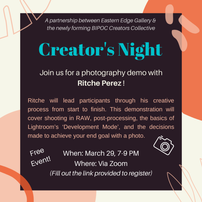 Creator's Night with Ritche Perez. March 29th, 7-9pm